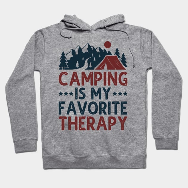 Camping Is My Favorite Therapy Hoodie by DragonTees